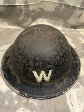 Load image into Gallery viewer, Original WW2 British Home Front Warden Helmet - Complete with Liner & Chinstrap - The Militaria Shop