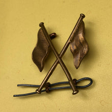 Load image into Gallery viewer, Original WW2 British Army Brass Signallers Flag Sleeve Badge - The Militaria Shop