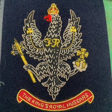 Load image into Gallery viewer, British Army Bullion Embroidered Blazer Badge - King's Royal Hussars - The Militaria Shop