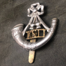 Load image into Gallery viewer, Original WW2 British Army Cap Badge - Kings Shropshire Light Infantry - The Militaria Shop