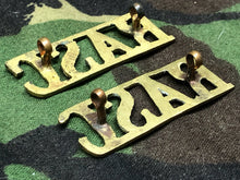 Load image into Gallery viewer, Original WW2 British Army Brass Shoulder Titles - RASC Royal Army Service Corps - The Militaria Shop