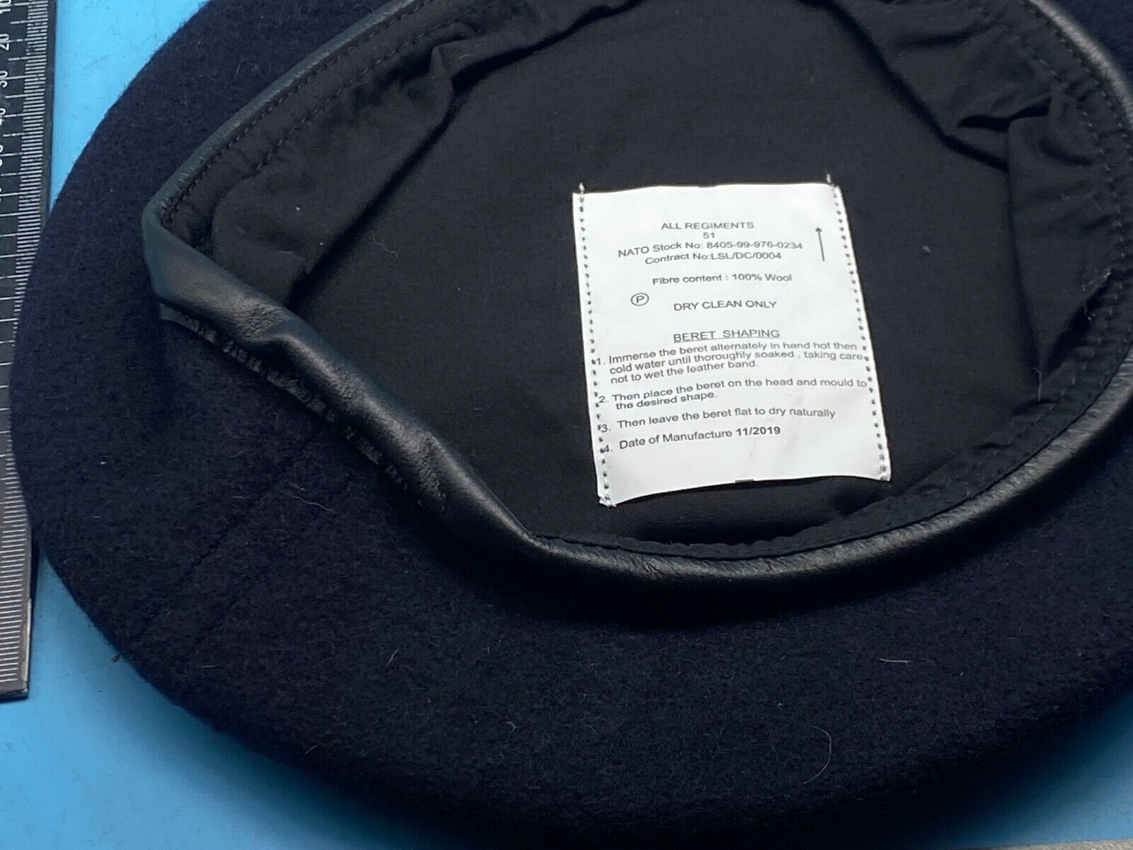 Original British Army Blue Beret - Wool Knitted Dark Blue - Size 51 - The Militaria Shop
