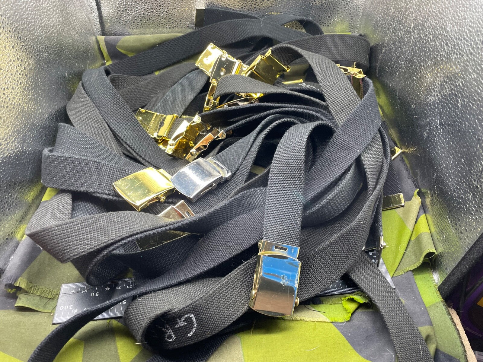 1 x Original British Royal Navy Working Belt with Brass Buckle - 30mm x 100cm - The Militaria Shop
