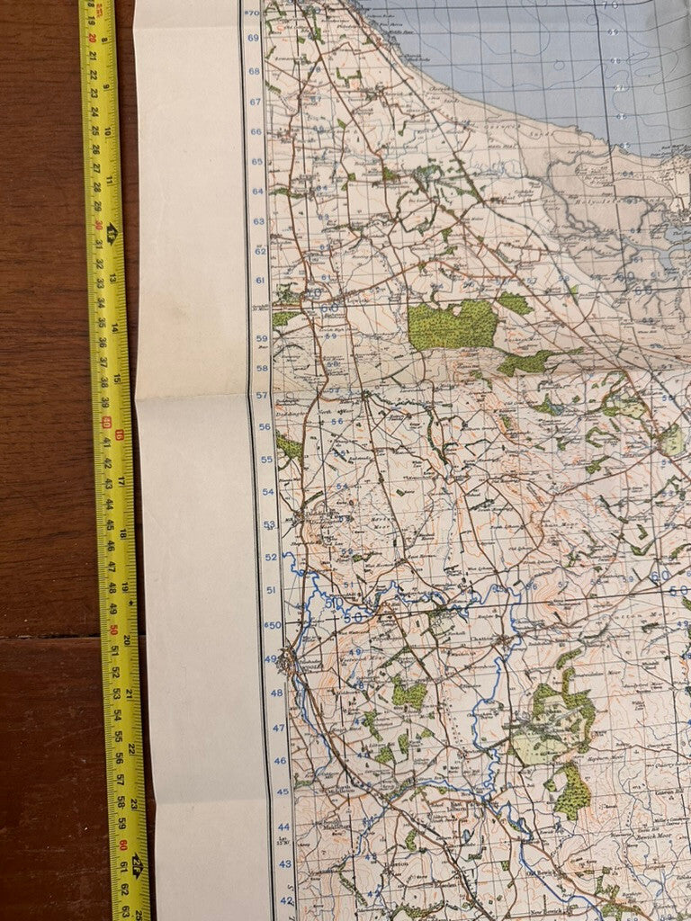 Original WW2 British Army GSGS OS Map of England - Holy Island - The Militaria Shop