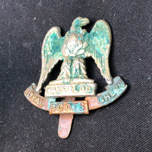 Load image into Gallery viewer, Genuine WW2 British Army Brass Cap Badge - Royal Scots Greys - The Militaria Shop