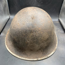 Load image into Gallery viewer, Original British/Canadian Army WW2 Mk3 Turtle High Rivet Combat Steel Helmet - The Militaria Shop