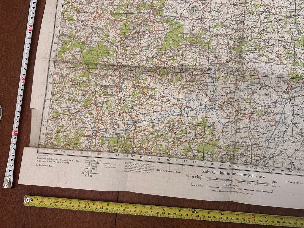 Original WW2 British Army GSGS OS Map of Great Britain - Weald of Kent - The Militaria Shop