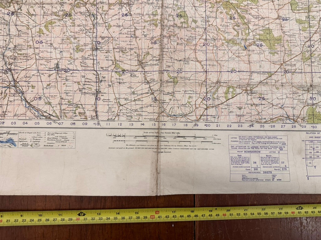 Original WW2 British Army GSGS OS Map of Great Britain - Worcester - The Militaria Shop