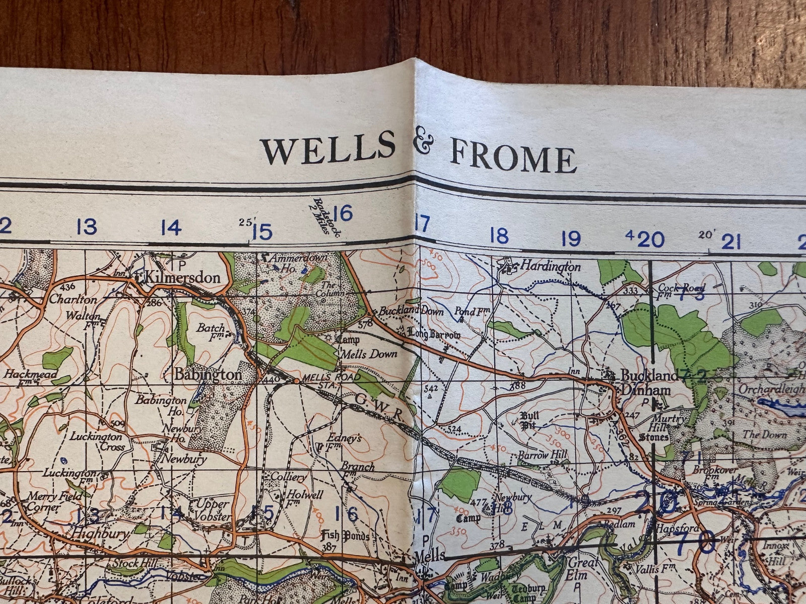 Original WW2 British Army GSGS OS Map of England - Wells & Frome - The Militaria Shop