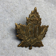 Load image into Gallery viewer, Original WW2 Canadian Army 60th (Montreal) Infantry Battalion CEF Collar Badge - The Militaria Shop