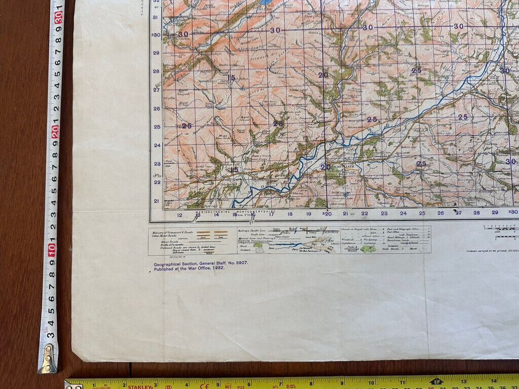 Original WW2 British Army GSGS OS Map of Great Britain - Dolgelley & Lake Vyrnwy - The Militaria Shop