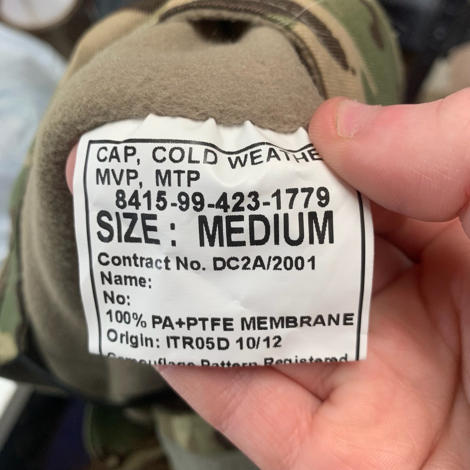 British Army MVP MTP Camouflaged Cold Weather Cap - Size Medium - The Militaria Shop