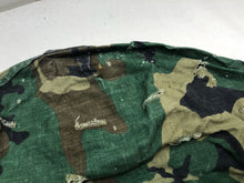 Load image into Gallery viewer, Original US Army Vietnam War Era M1 Camo Helmet Cover - Local Find - Combat Worn - The Militaria Shop