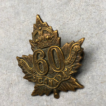 Load image into Gallery viewer, Original WW2 Canadian Army 60th (Montreal) Infantry Battalion CEF Collar Badge - The Militaria Shop