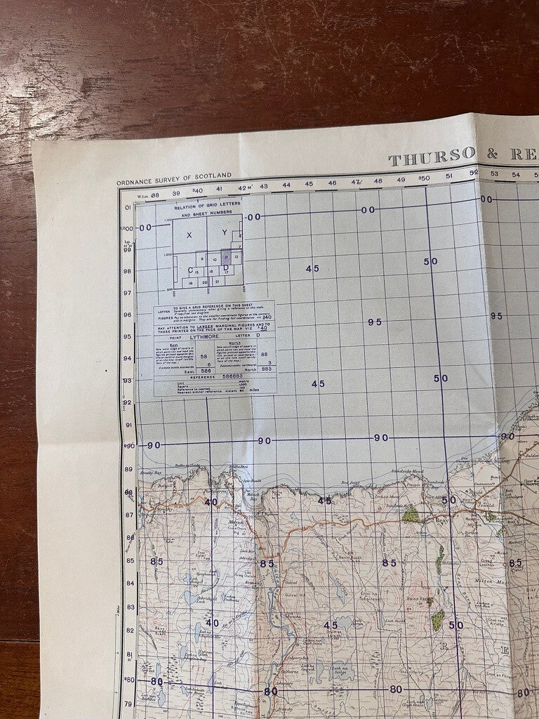 Original WW2 British Army GSGS Map of Scotland - Thurso & Reay - The Militaria Shop