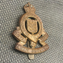 Load image into Gallery viewer, Original WW2 British Army Cap Badge - Royal Army Ordnance Corps RAOC - The Militaria Shop