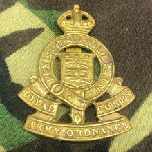 Load image into Gallery viewer, Original WW2 British Army Cap Badge - Royal Army Ordnance Corps RAOC - The Militaria Shop