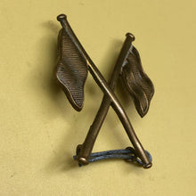 Load image into Gallery viewer, Original WW2 British Army Brass Signallers Flag Sleeve Badge - The Militaria Shop