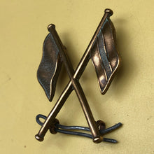 Load image into Gallery viewer, Original WW2 British Army Brass Signallers Flag Sleeve Badge - The Militaria Shop