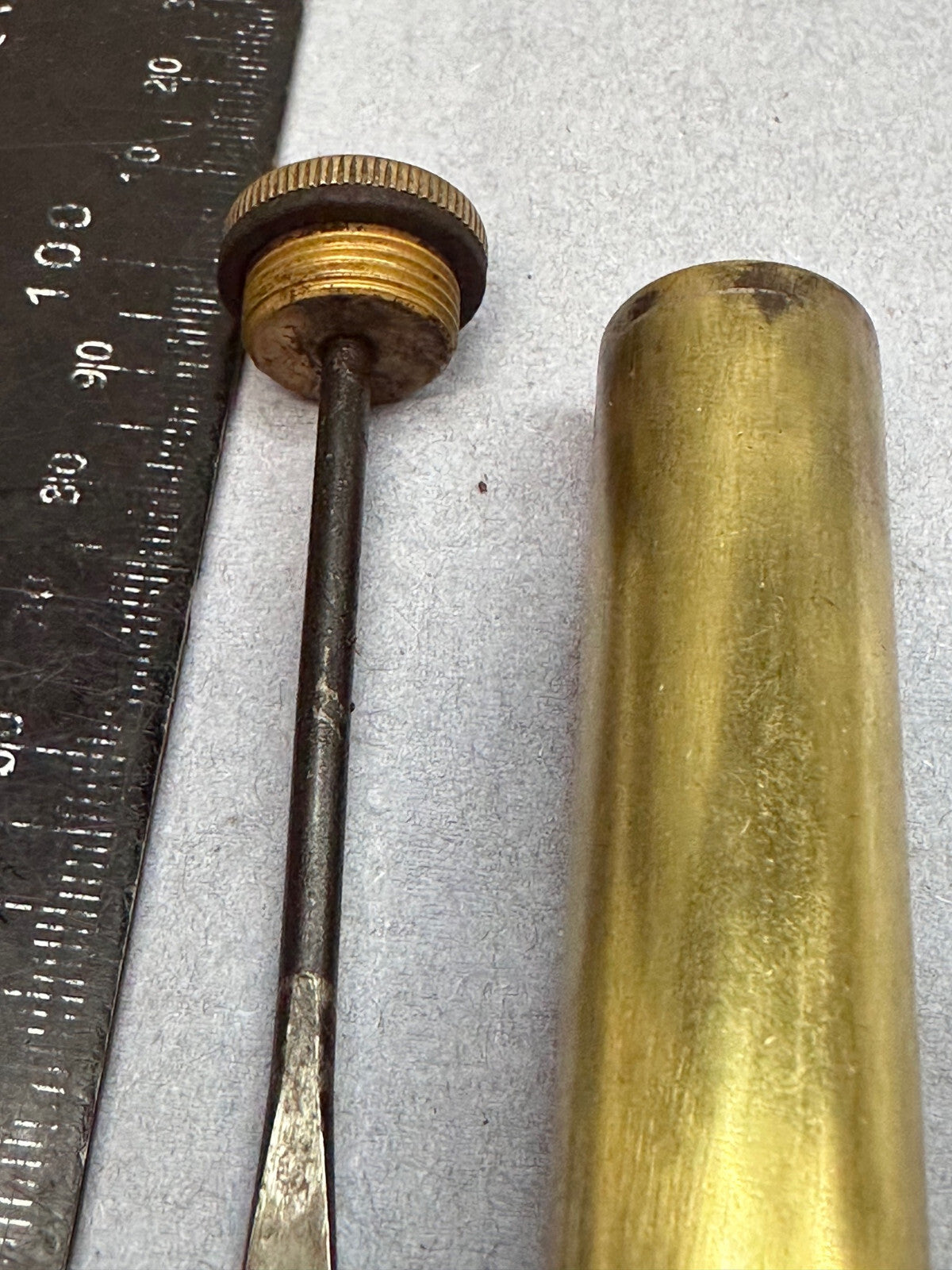 Original WW1 British Army SMLE Enfield Brass Oil Bottle - H.J&S - The Militaria Shop