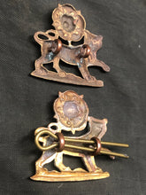 Load image into Gallery viewer, Original WW2 British Army Collar Badge Pair - York and Lancaster Regiment - The Militaria Shop
