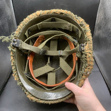 Load image into Gallery viewer, Genuine Dutch Army M53 Euroclone of US M1 Camouflaged Helmet & Liner Set - The Militaria Shop