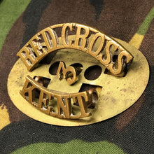 Load image into Gallery viewer, Original WW1 British Army Red Cross Shoulder Title - Kent - The Militaria Shop