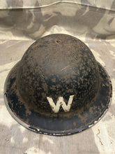 Load image into Gallery viewer, Original WW2 British Home Front Warden Helmet - Complete with Liner & Chinstrap - The Militaria Shop
