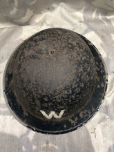 Load image into Gallery viewer, Original WW2 British Home Front Warden Helmet - Complete with Liner & Chinstrap - The Militaria Shop