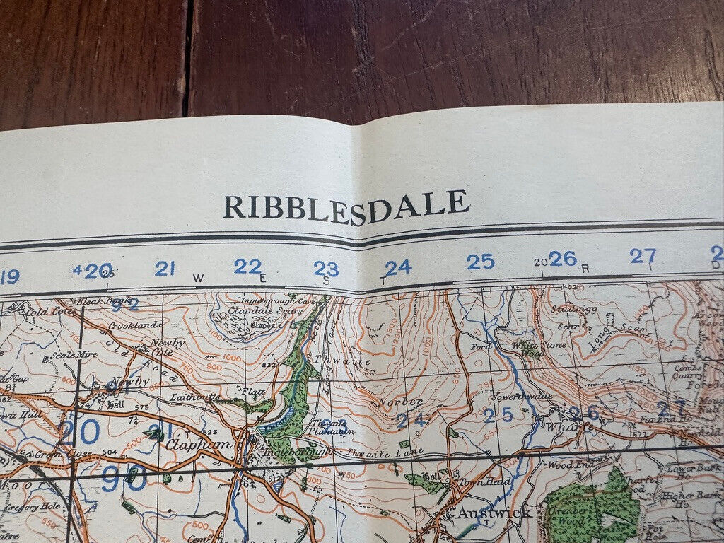 Original WW2 British Army GSGS OS Map of England & Wales - Ribblesdale - The Militaria Shop