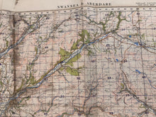 Load image into Gallery viewer, Original WW2 British Army GSGS OS Map of Great Britain - Swansea & Aberdare - The Militaria Shop
