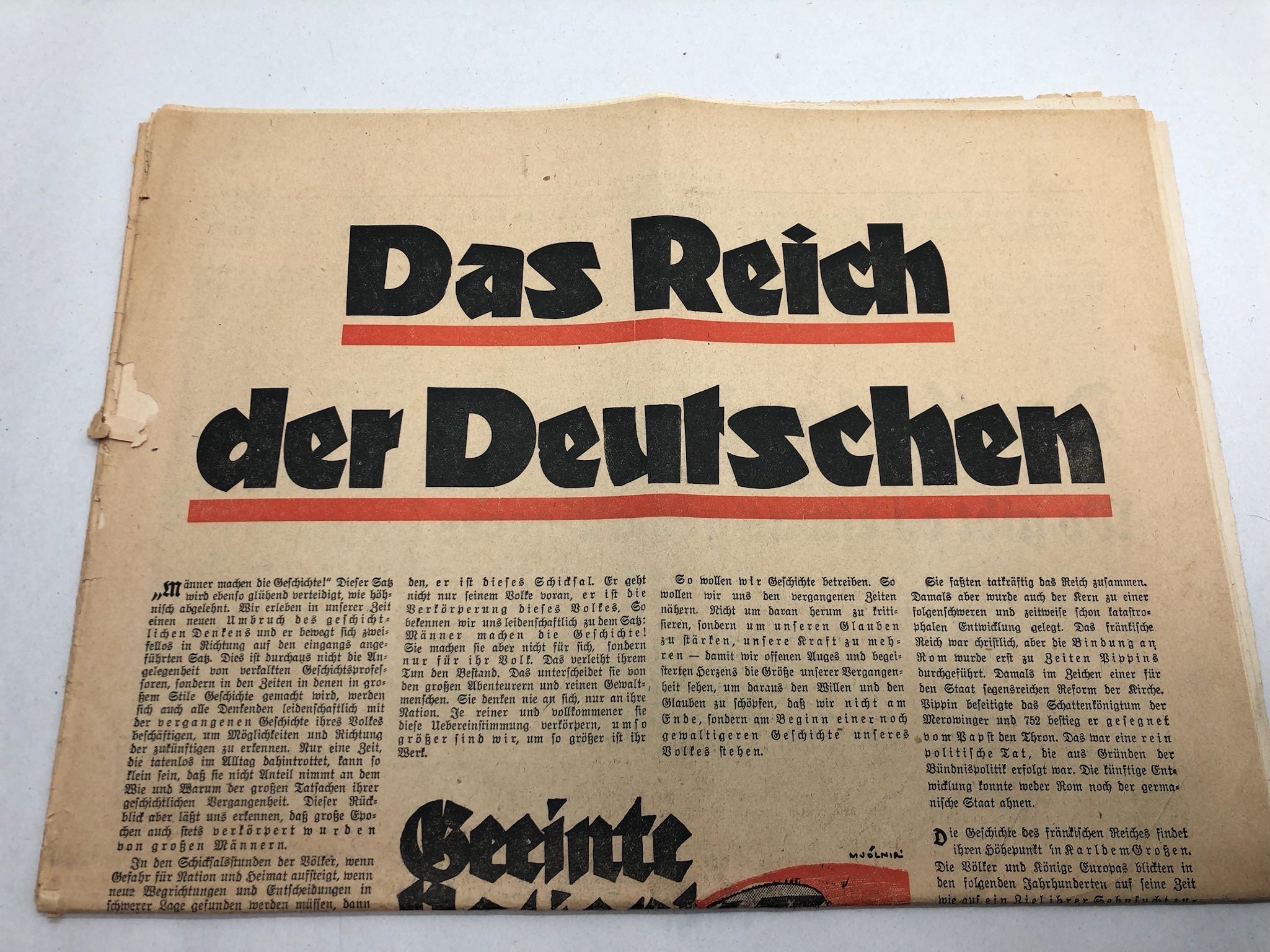 Original WW2 German Political Newspaper Das Reich - 10th April 1938 - The Militaria Shop