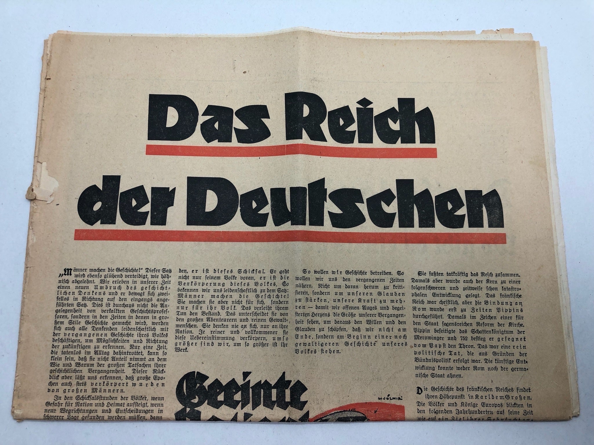 Original WW2 German Political Newspaper Das Reich - 10th April 1938 - The Militaria Shop