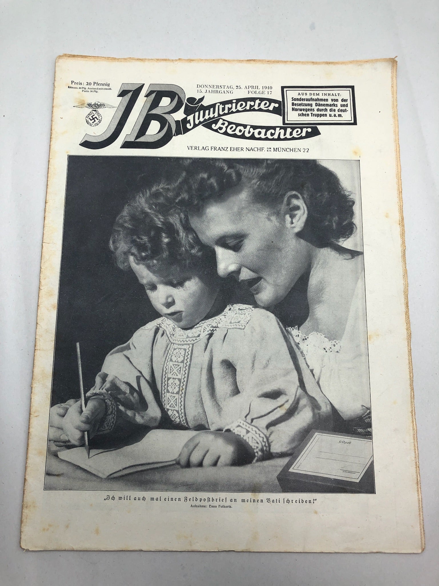 JB Juustrierter Beobachter NSDAP Magazine Original WW2 German - 25 April 1940 - The Militaria Shop