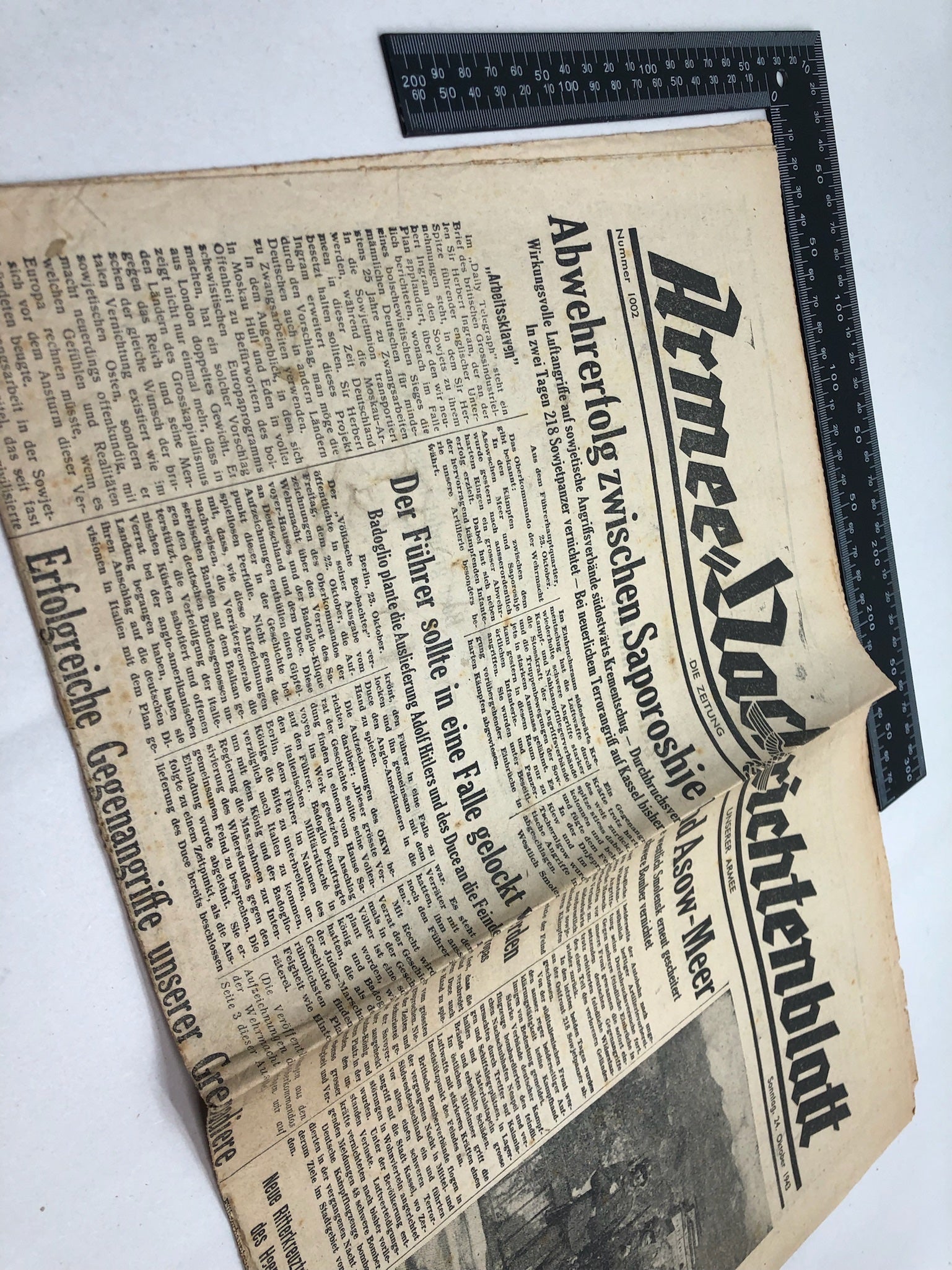 Original WW2 German Political Newspaper - 24th October 1943 - The Militaria Shop
