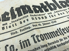 Lade das Bild in den Galerie-Viewer, Original WW2 German Heimatblatt Political Newspaper - January 19th 1940 - The Militaria Shop