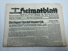 Lade das Bild in den Galerie-Viewer, Original WW2 German NSDAP Heimatblatt Political Newspaper - 8th December 1939 - The Militaria Shop
