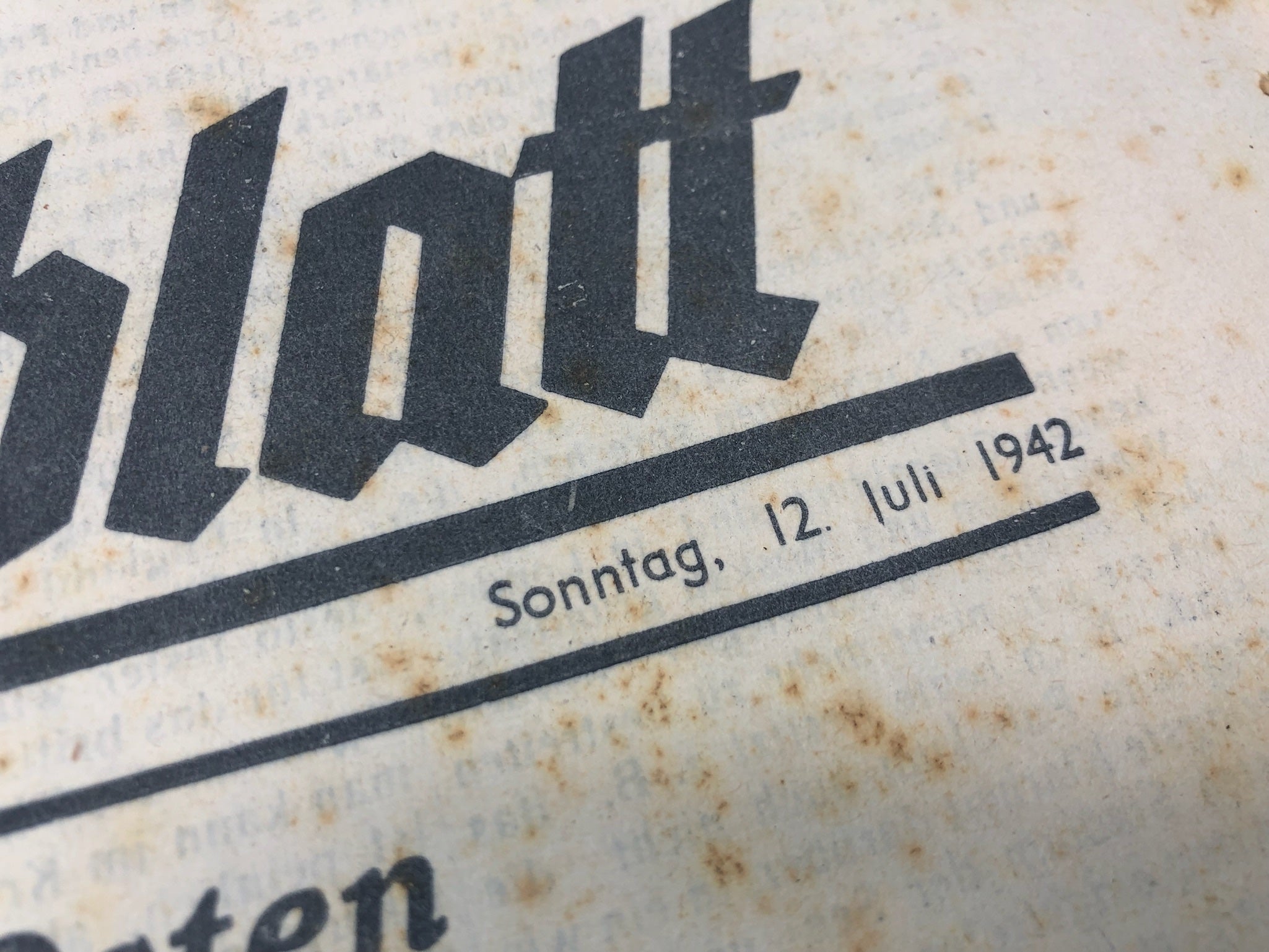 Original WW2 German Political Newspaper - 12th July 1942 - The Militaria Shop