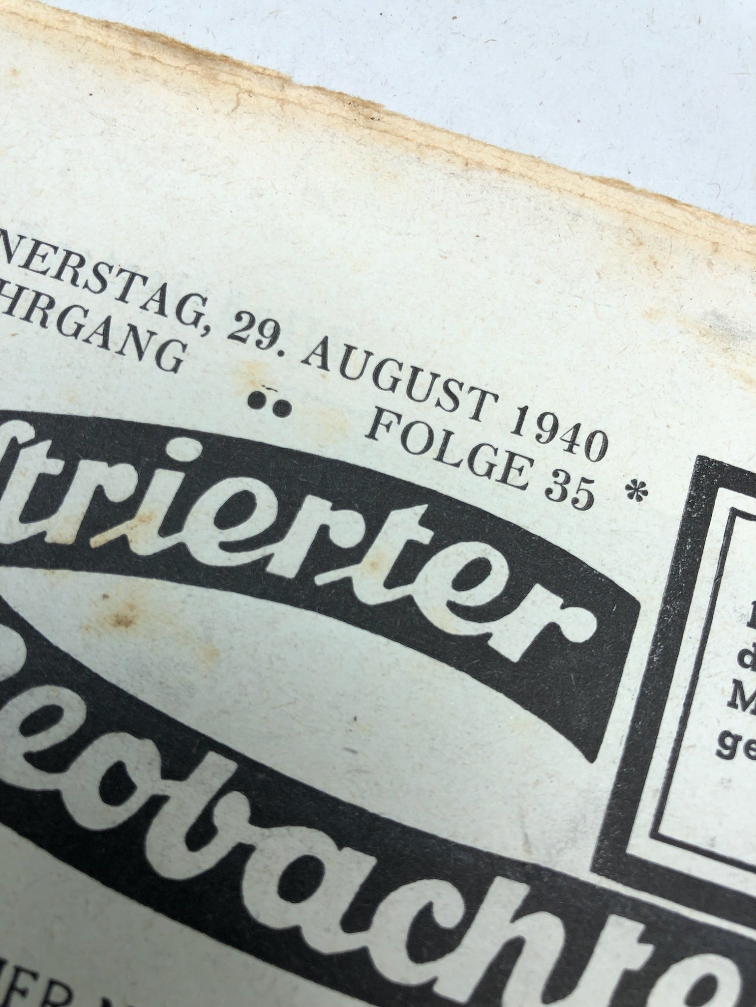 JB Juustrierter Beobachter NSDAP Magazine Original WW2 German - 29th August 1940 - The Militaria Shop