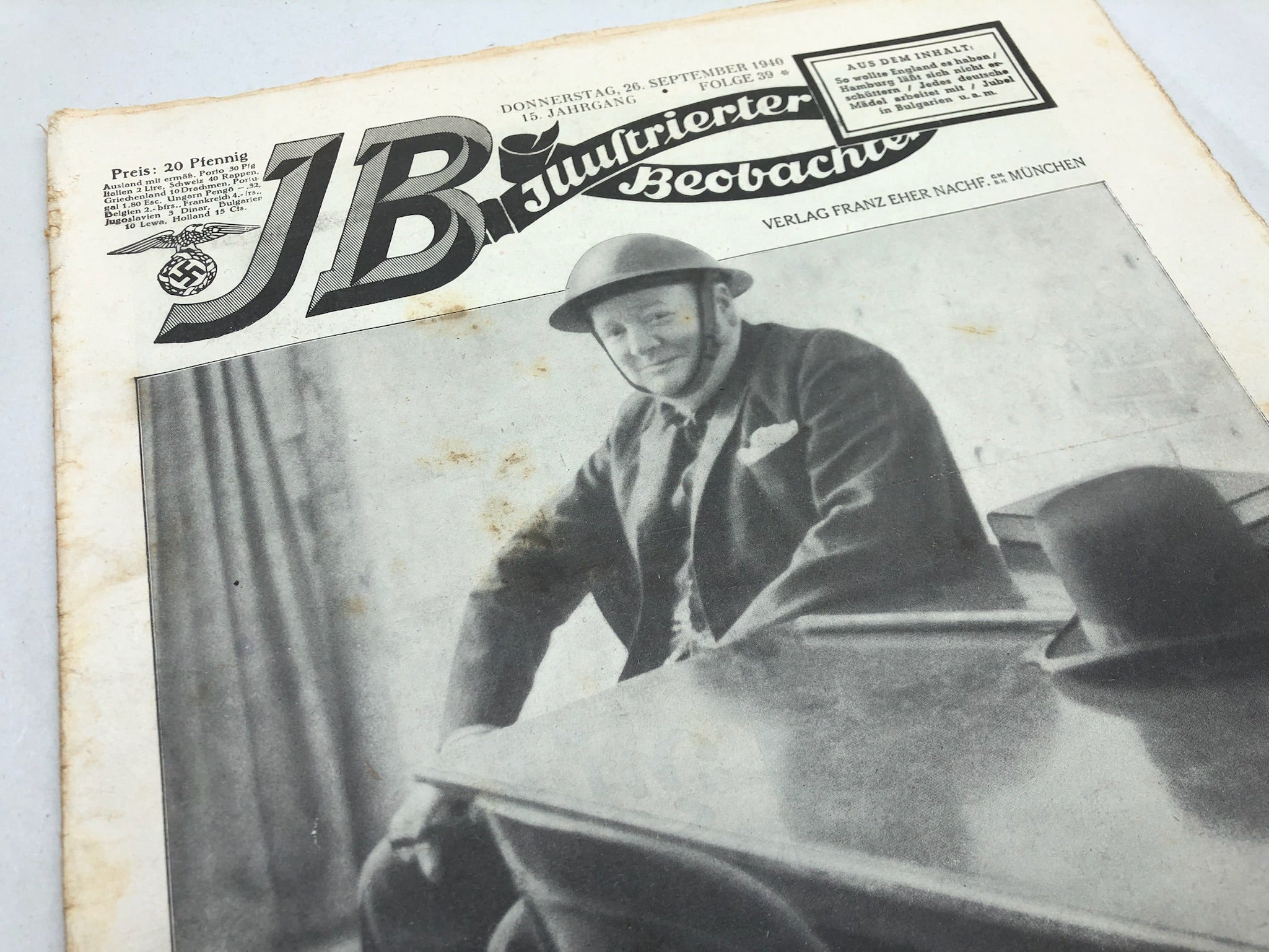 JB Juustrierter Beobachter NSDAP Magazine Original WW2 German - 26th September 1940 - The Militaria Shop