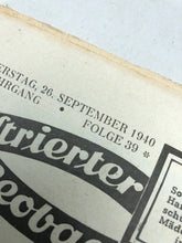 Load image into Gallery viewer, JB Juustrierter Beobachter NSDAP Magazine Original WW2 German - 26th September 1940 - The Militaria Shop