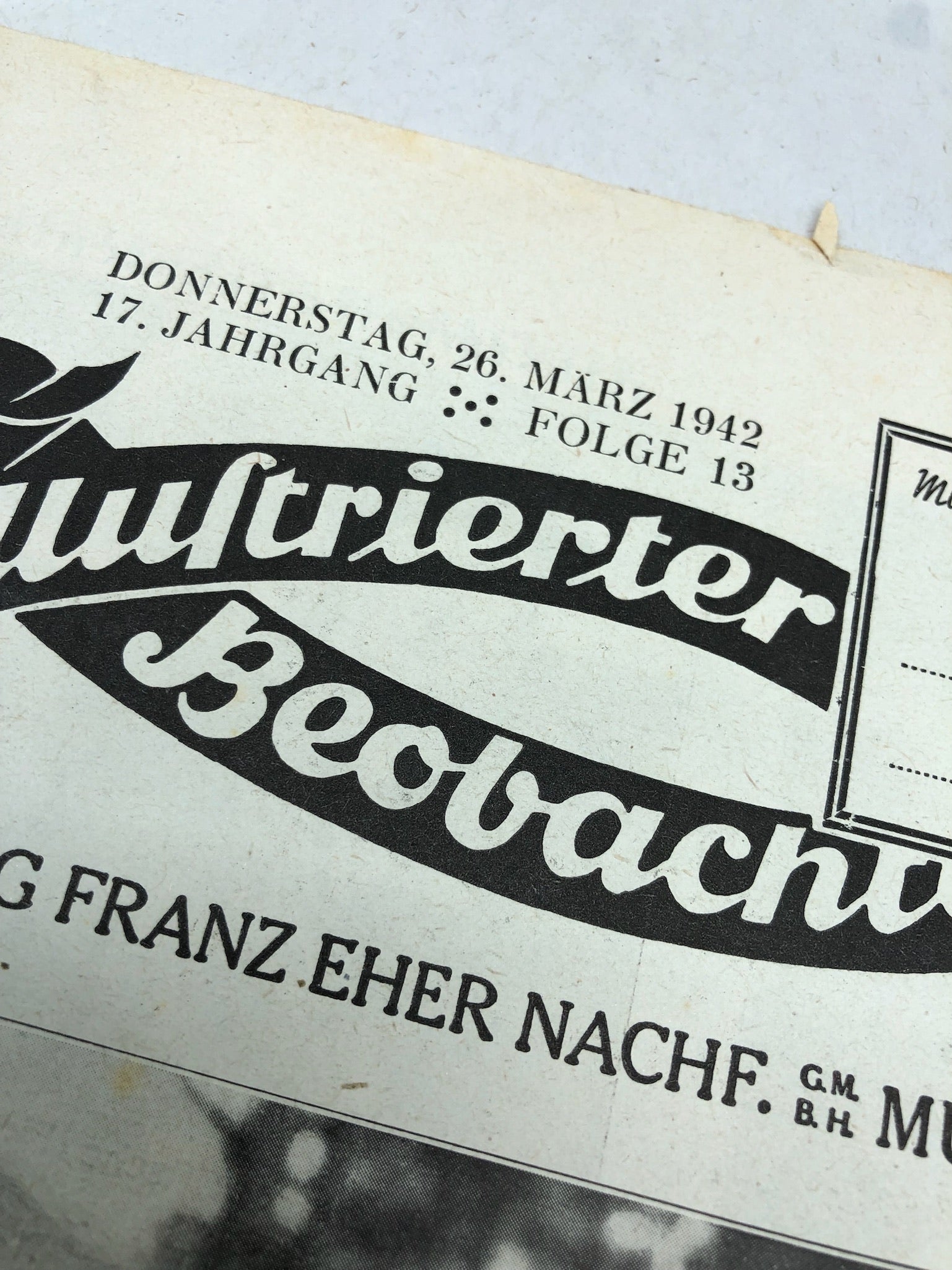 JB Juustrierter Beobachter NSDAP Magazine Original WW2 German - 26 March 1942 - The Militaria Shop
