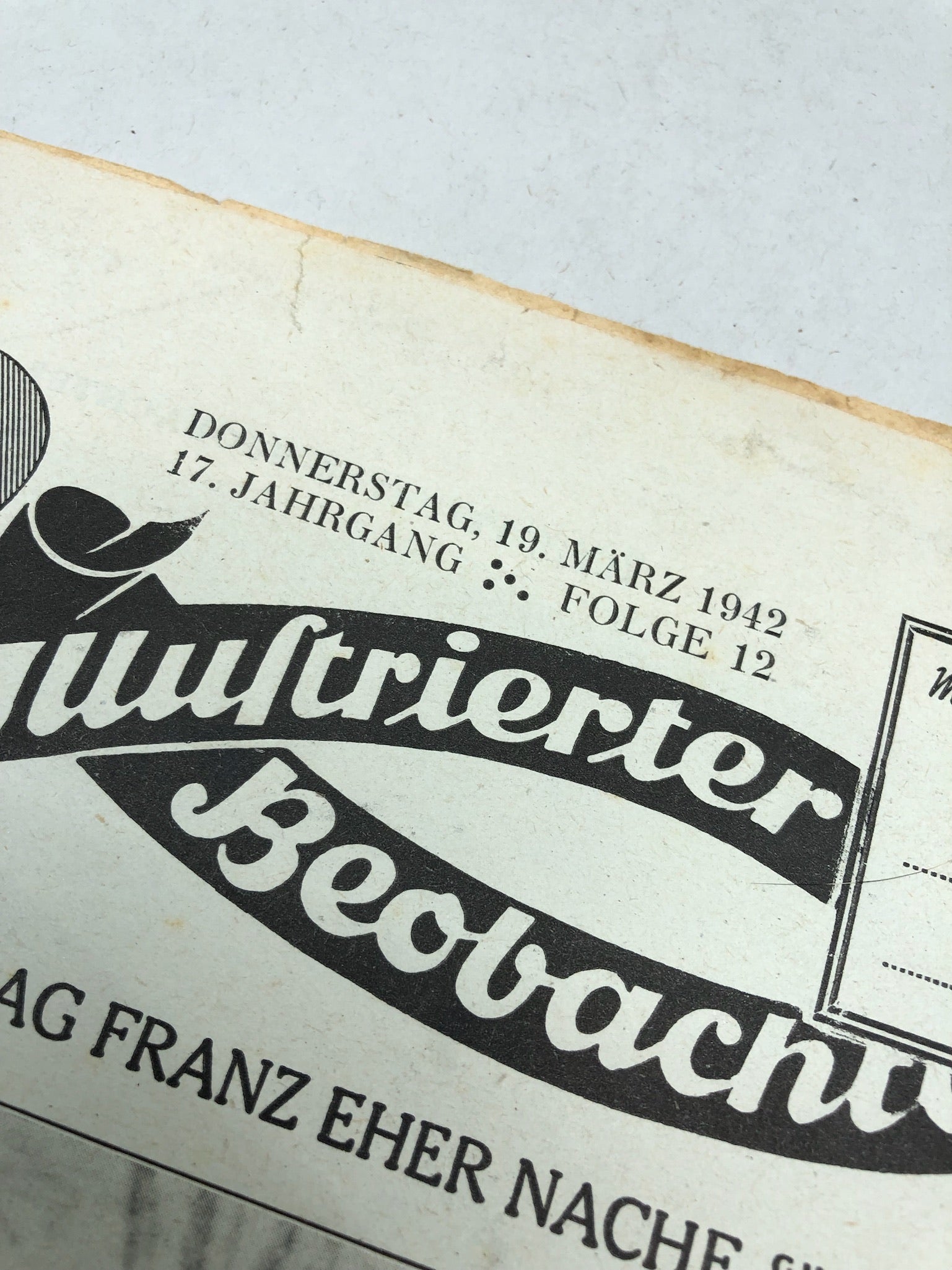 JB Juustrierter Beobachter NSDAP Magazine Original WW2 German - 19th March 1942 - The Militaria Shop