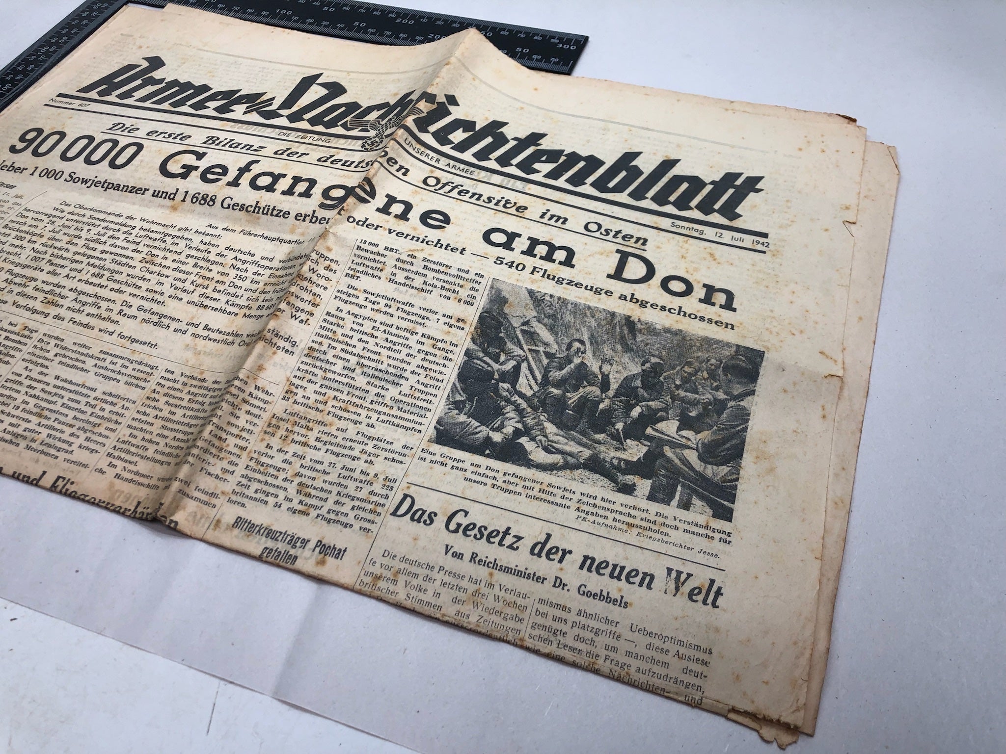 Original WW2 German Political Newspaper - 12th July 1942 - The Militaria Shop