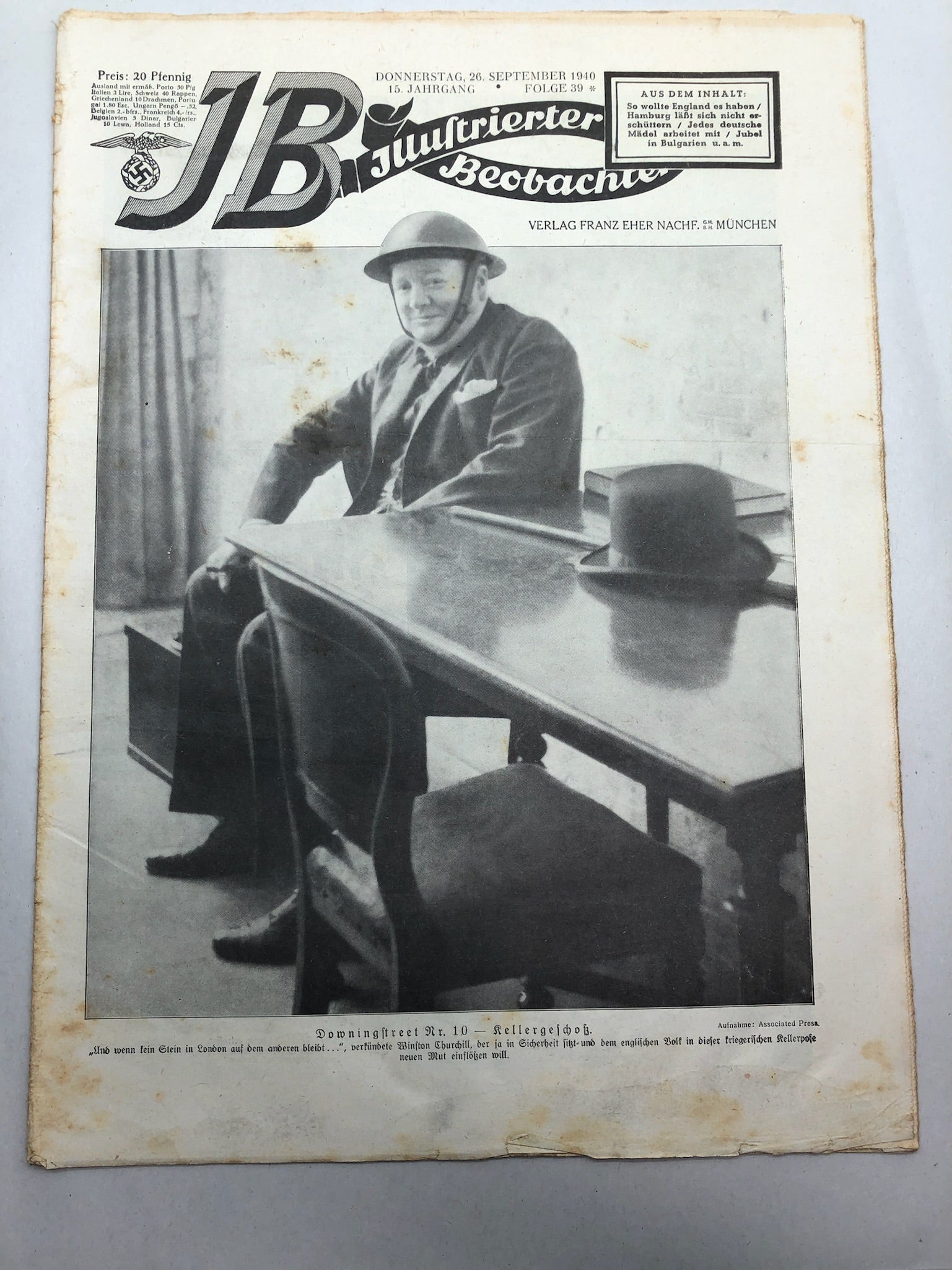 JB Juustrierter Beobachter NSDAP Magazine Original WW2 German - 26th September 1940 - The Militaria Shop