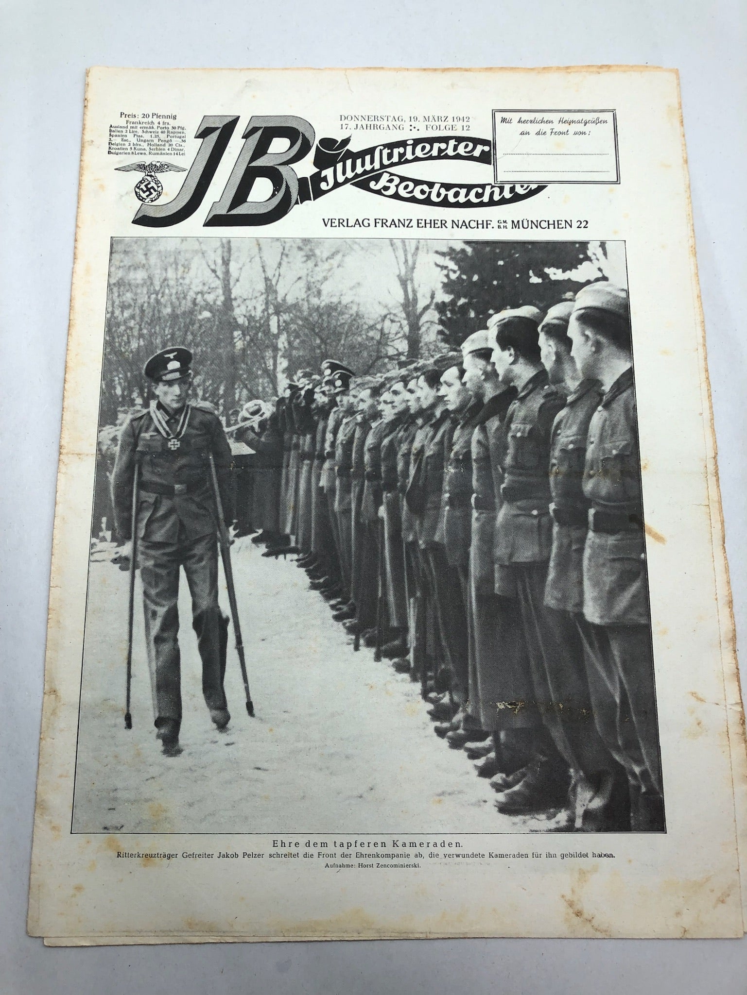 JB Juustrierter Beobachter NSDAP Magazine Original WW2 German - 19th March 1942 - The Militaria Shop