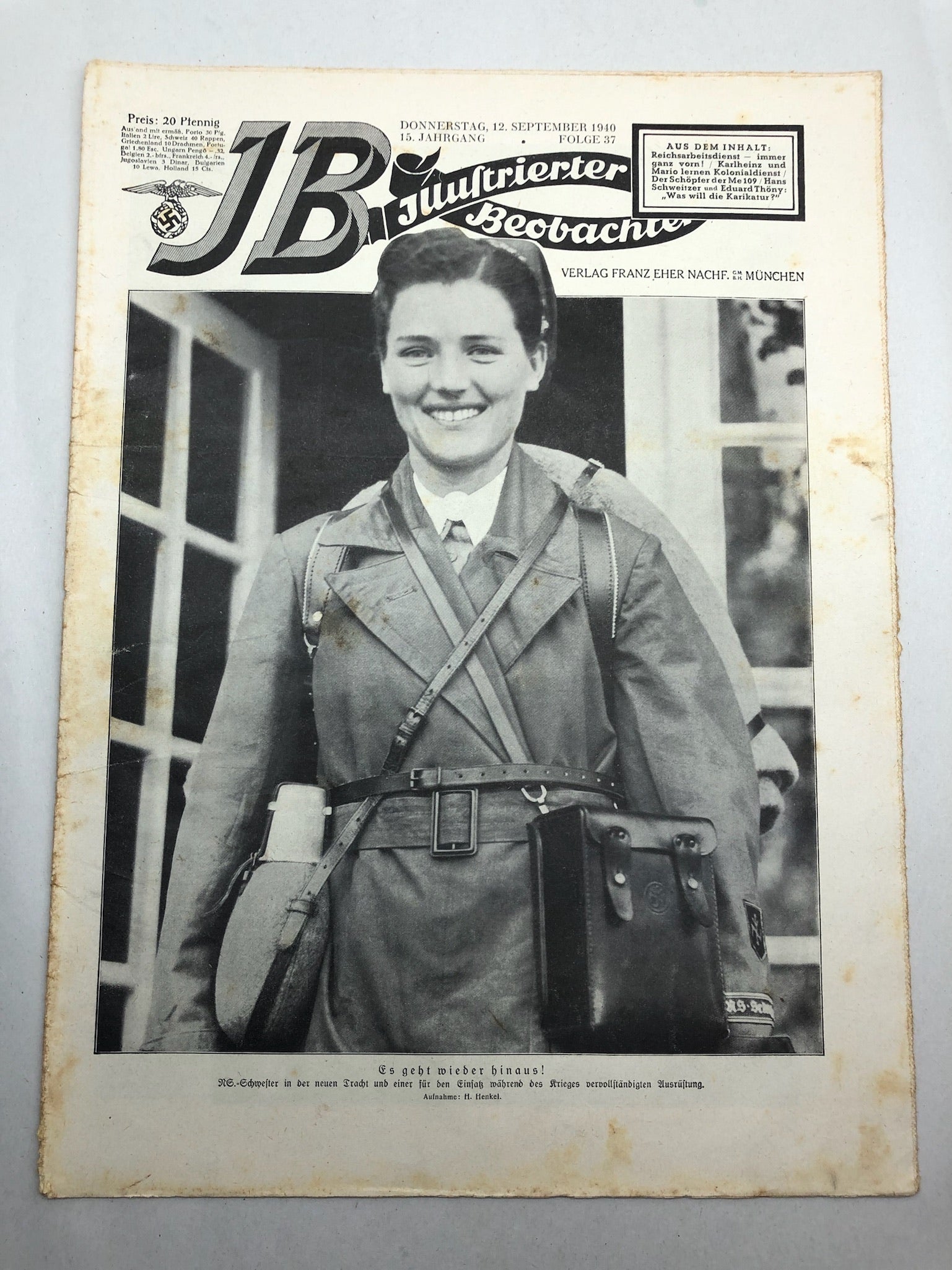 JB Juustrierter Beobachter NSDAP Magazine Original WW2 German - 12 September 1940 - The Militaria Shop