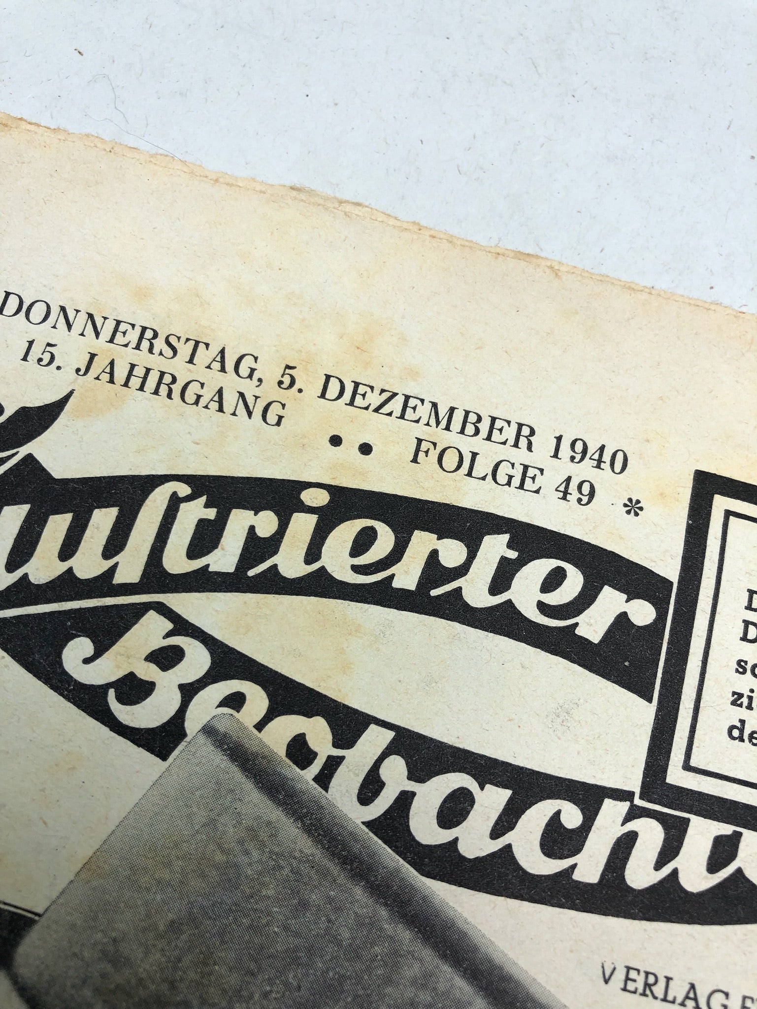 JB Juustrierter Beobachter NSDAP Magazine Original WW2 German - 5th December 1940 - The Militaria Shop