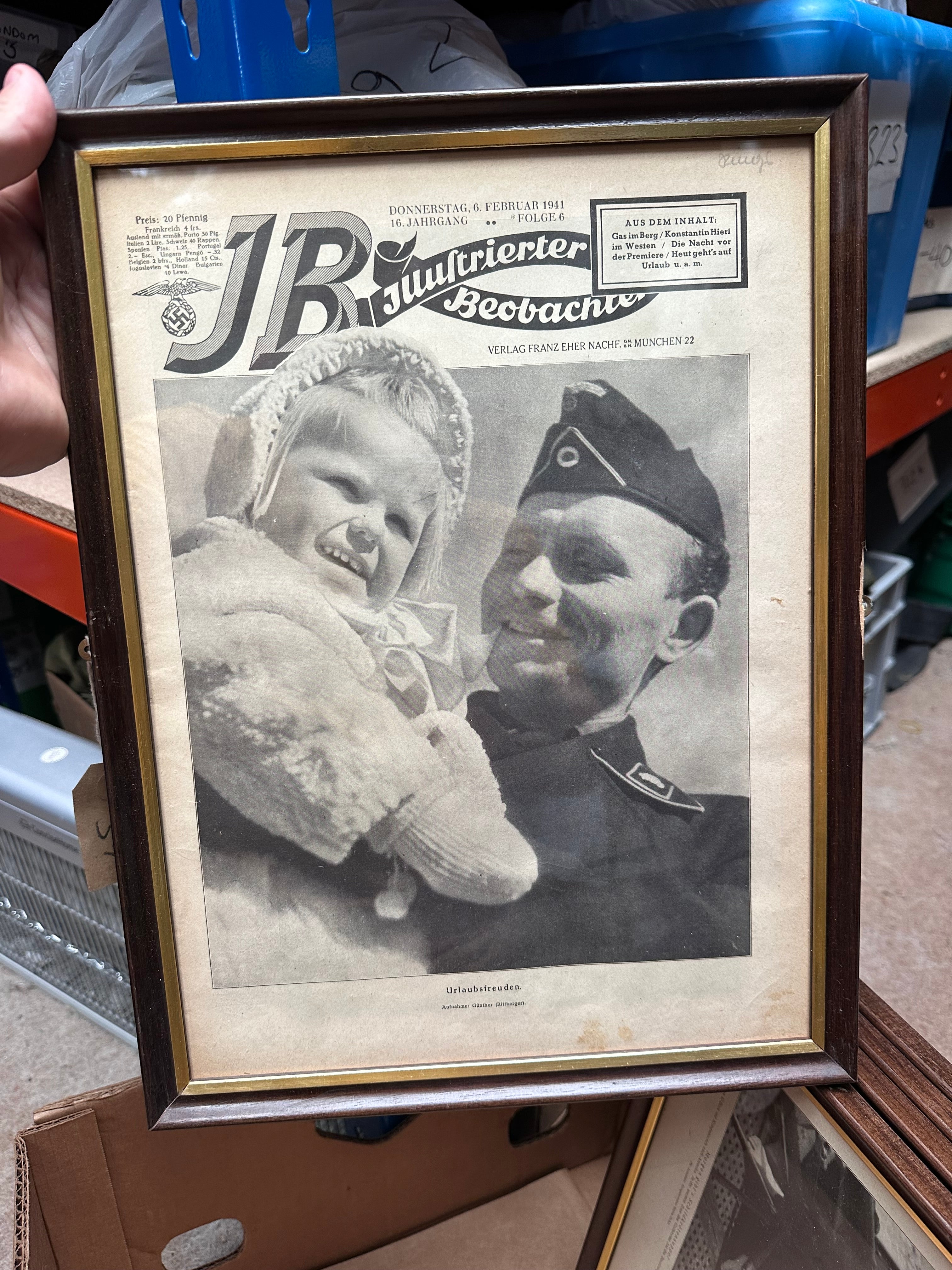 Original WW2 German Newspaper Magazine Framed for Display - The Militaria Shop