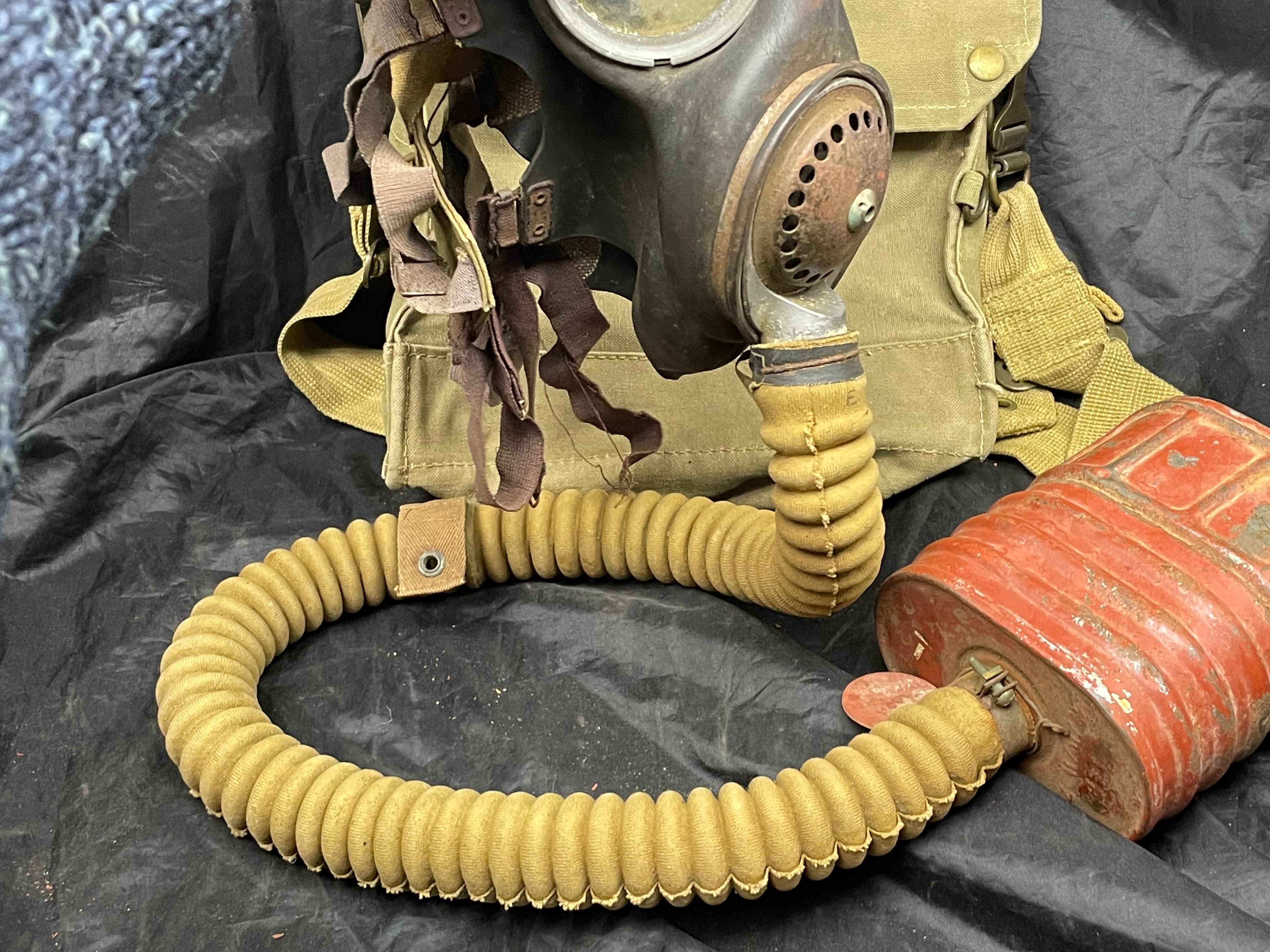 Original WW2 British Army Long-Hose Gas Mask with Bag - The Militaria Shop